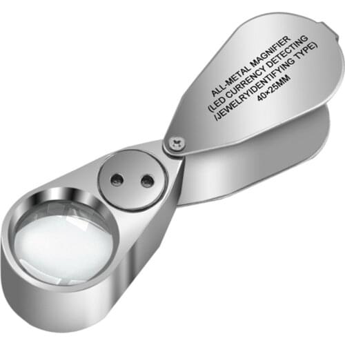 Jeweller Loupe Folding Magnifying Jewelry Eye Magnifier With LED Light Illuminated LED Currency Detecting/Jewlers Dropshipping