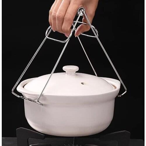 Stainless Steel Foldable Hot Dish Clamp Anti-Scald Bowl Clip Plate Pot Gripper Kitchen Utensil Holder Kitchen Tools