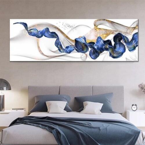 Modern Big Size Ribbon Canvas Painting Abstract Home Decorgreen Grey Blue Wall Art Posters Prints Sofa Living Room Dropshipping