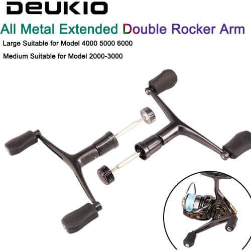 DUEKIO Fishing Reel Double Grip Metal Extended Rocker Rotating Arm With Nut Modified Fishing Accessories for Spinning Reel New
