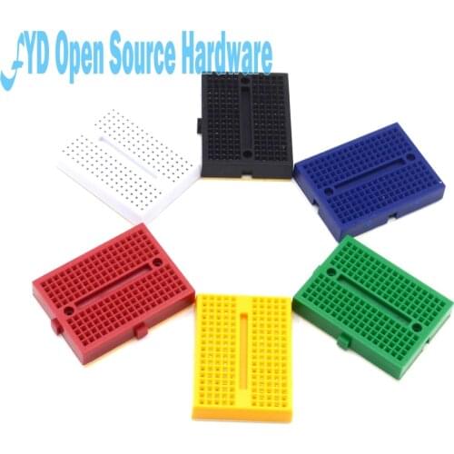 SYB-170 Mini Prototype Experiment Test Breadboard Board Tie-points 170 Tie-points 35*47*8.5mm 6 Color