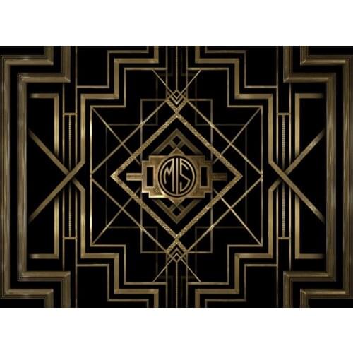 Dark Gold Color Great Gatsby backdrops polyester or Vinyl cloth High quality Computer print wall photo studio background