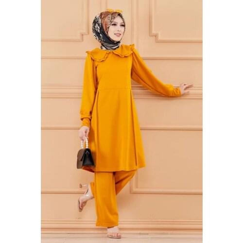 Tunic Pants Combination abayas muslim sets modest clothing turkey dresses for women hijab dress muslim tops islamic clothing aba