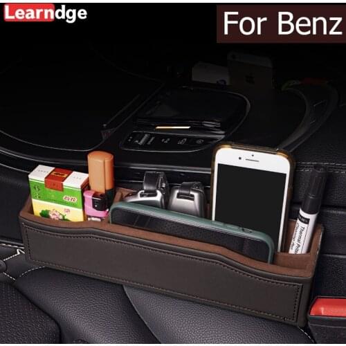 PU Leather High Capacity Car Seat Gap Organizer Crevice Storage Box for Mercedes Benz W203 W204 W205 W211 W212 W124 W201 W220