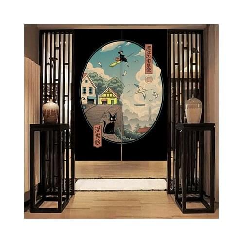 Japanese style restaurant sushi sashimi kitchen door window curtain home decoration