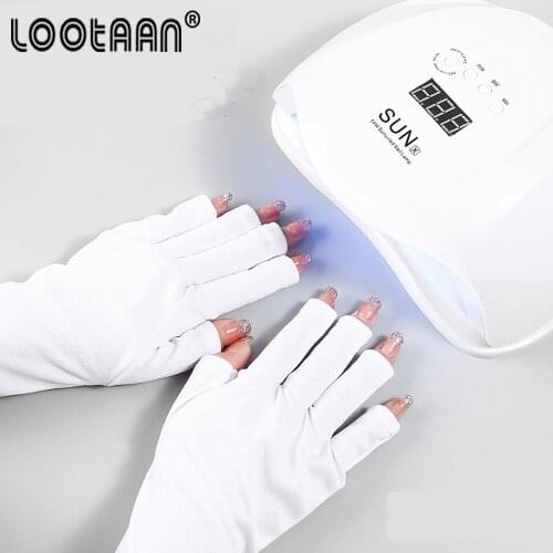 1 Pair Anti UV Nail Gloves UV Gel Shield Glove Fingerless Manicure Nail Art Tools LED Lamp Nails Dryer Radiation Hand Protection