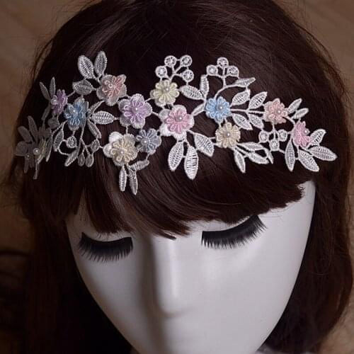 1pcs New Embroidery Patch Beaded Lace Fabric Clothing Patches Beads Patch Sticker For Clothes Flower Applique Sewing parches QW2