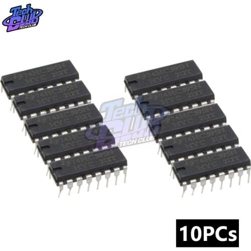 10PCs/lot SN74HC595N 74HC595 74HC595N DIP-16 8-Bit Shift Registers with 3 State Output Registers IC Tri-State