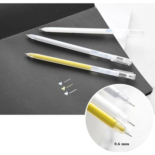 3Pc White Gel Pen Large Capacity Fine Tip 0.6mm Highlighter Art Marker Pen Sketch Drawing Art Markers Comic Design Art Supplies