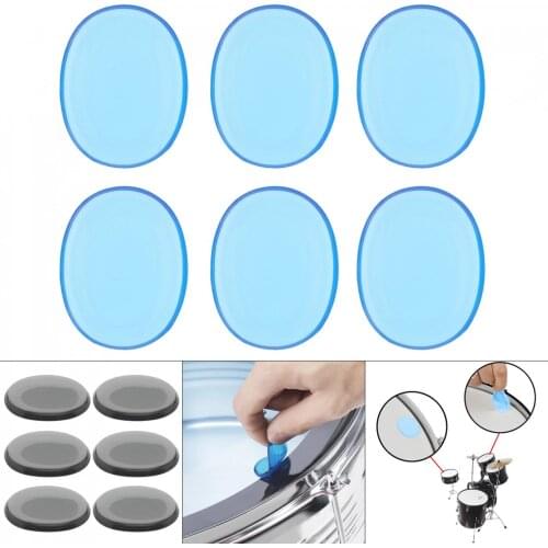 6pcs/lot Drum Mute Pad Transparent Silicone Jazz Snare Drum Muffler 2 Colors Optional drum mute Percussion Instruments