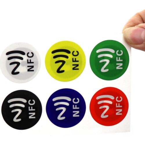 6pcs/lot ) NFC Tags Stickers NTAG213 NFC Tags RFID Adhesive Label Sticker Universal Lable Ntag 213 RFID Tag For All NFC Phones