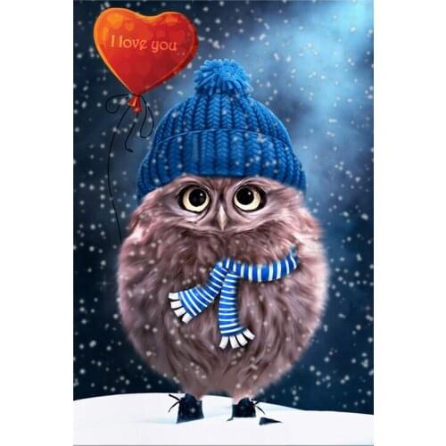 5D DIY Diamond Painting Owl Cross Stitch Pattern Diamond Embroidery Full Drill Round Resin Diamond Mosaic Pictures Kits GLYP-060