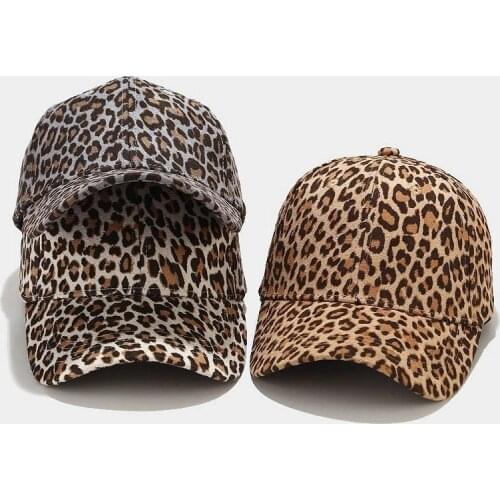 Retro Women Men Baseball Cap Cotton Sports Hats Leopard Print Panel Strapback Camp Hat Unisex Adjustable Outdoor Travel Caps