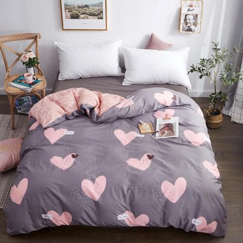 Bonenjoy 1 pc Duvet Cover 100%Cotton Heart Printed Single/QueenKing Size Blanket Cover dekbedovertrek240x220 Bed Cover Set