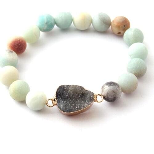 New Fashion Women Dress Stone Armban Druzy Charm Natural Stone Bracelets statement women jewelry party gift