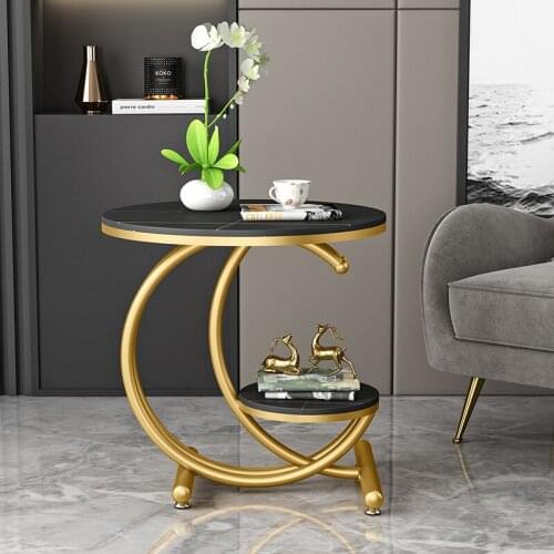 Nordic tea table simple modern creative small family living room light luxury round table combination small tea table