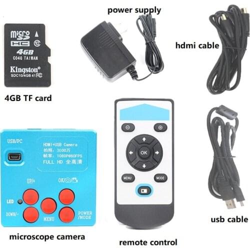 30MP 1080P HDMI USB HD Soldering Microscope Lens Digital Camera microscopio with 4GB TF Card for Repair Mobile Phone Tools