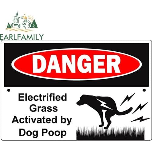 EARLFAMILY 13cm x 8.8cm for Dog Poo Warning Car Assessoires Stickers Windshield Decal Waterproof Sunscreen Creativite Decoration