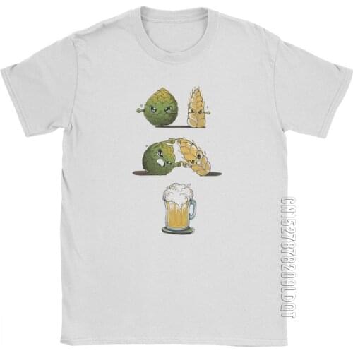 Beer Men T Shirt Bar Alcohol Drink Funny Basic Tees Male Tshirt Crew Neck T-Shirt 100% Cotton Gift Idea Clothes