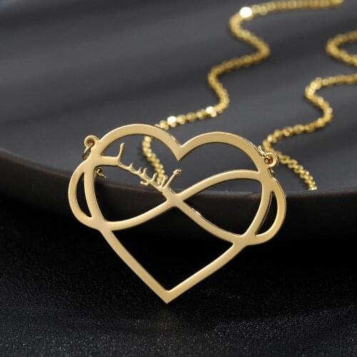 Personalized Arabic Name Necklaces Infinite Customized Name Necklaces Heart Stainless steel Jewelry For Women Christmas Gifts