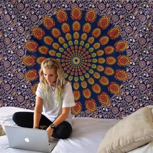 India Mandala Tapestry Wall Hanging Hippie Boho Wall Decorative Throw Blanket Rug Bedspread Table Cloth Bohemian Yoga Mat