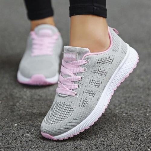 Summer Mesh Womens Running Shoes Womens Sneakers Woman Sport Gray Sports Woman Tennis Female Tennis Walking Deporte GMB-1620