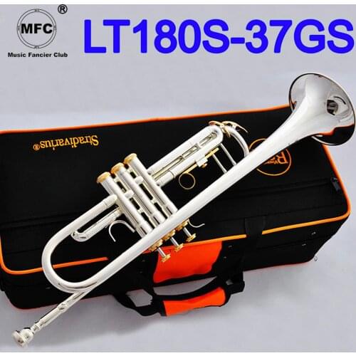MFC Bb Trumpet LT180S-37 Silver Plated Gold Keys Music Instruments Profesional Trumpets 180S37 Mouthpiece Accessories With Case