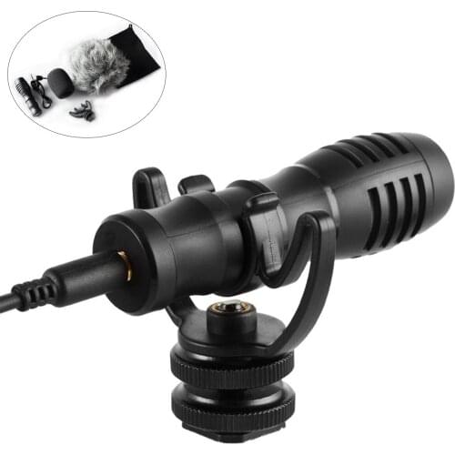 Condenser Microphone Interview Camera Smart Phone Universal Recording Mic 3.5mm Audio for Camcorders Voice Studio Live Broadcast