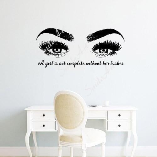 Cartoon Eyelash Wall Sticker Self Adhesive Vinyl Waterproof Wall Art Decal For Babys Rooms Wall Art MURAL Drop Shipping