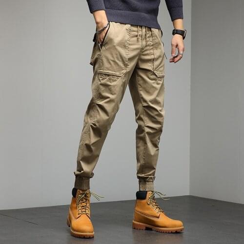 Men Street Outdoor Jogging Multicolor Overalls Autumn and Winter Fashion Casual Sports Pants Side Large Pockets Mens Trousers