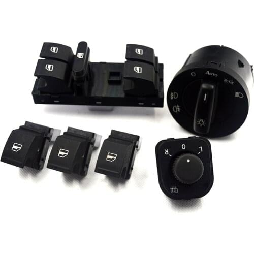 New Power Mirror Switch Headlight Switch Window Switch Button 6PCS/SET For Volkswagen VW Jetta MK5 golf 5 6 tiguan passat b6 CC