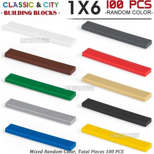 1X6 Flat Block Diy Creative Bricks Bulk Model Figures Kids Toys Building Blocks Boy And Girl Color Small Size City