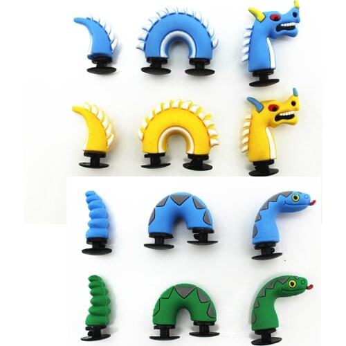 12 Pcs Novelty Dragon Animals PVC Shoe Charms For Shoes Accessories Shoe Buckle Decoration Kids Party Gifts