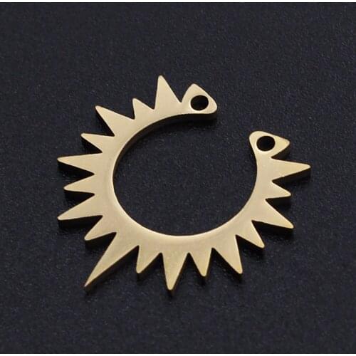 5pcs/lot 100% Stainless Steel Sun Connectors Pendants For Making Necklace Bracelet Jewelry Charms
