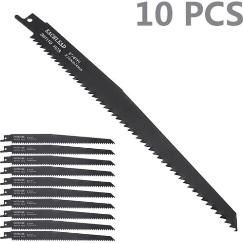 10PC Reciprocating Saw Blade Saber Fine Coarse Tooth Jig Saw Blade Woodworking Metal Plastic Cutting Power Tool Accessories
