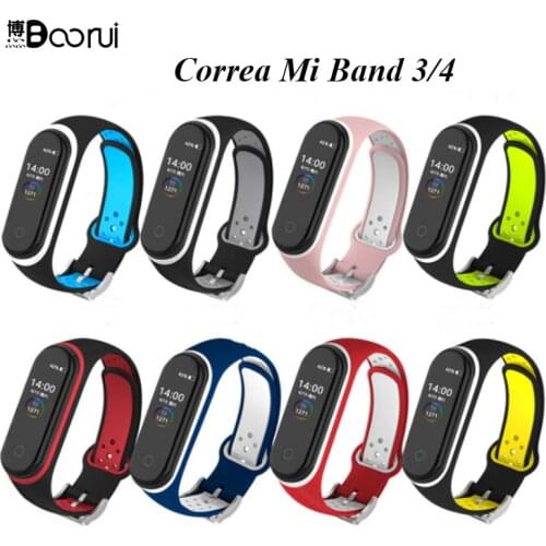 BOORUI Mi Band 4 Strap with Metal Buckle Silicone Strap Replacement for Xiaomi Mi Band 3 4 Pulsera Accessories