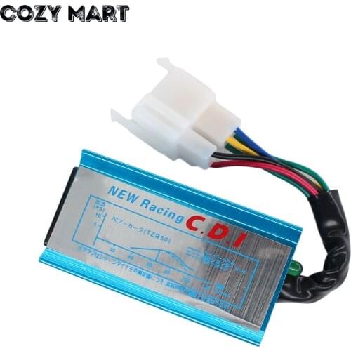 Blue 6 Pin Racing AC CDI GY6 Round Pin Ignition Box For 50cc 90cc 110cc 125cc 150cc 2 stroke Engine Moped Scooter ATV Quad Buggy