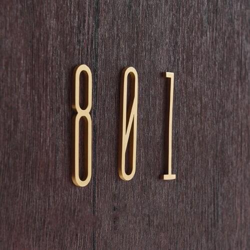 Nordic Creative Hotel House Number Plate Office Home Brass Digital Stickers Letter Custom Outdoor Address Door House Numbers