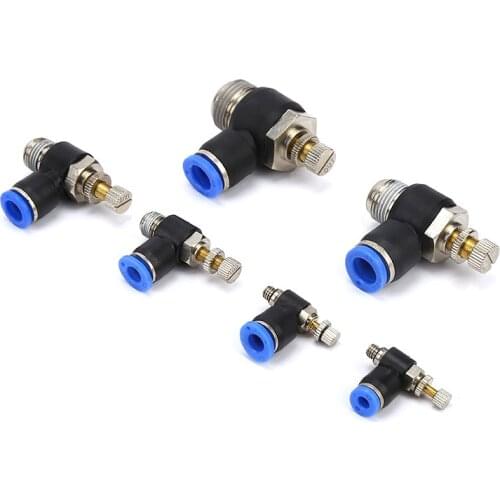 4mm 6mm 8mm 10mm 12mm Tube To 1/8" 1/4" 3/8" 1/2" BSP Male Air Pneumatic Speed Flow Controller Airflow Limit Valve Pipe Fitting