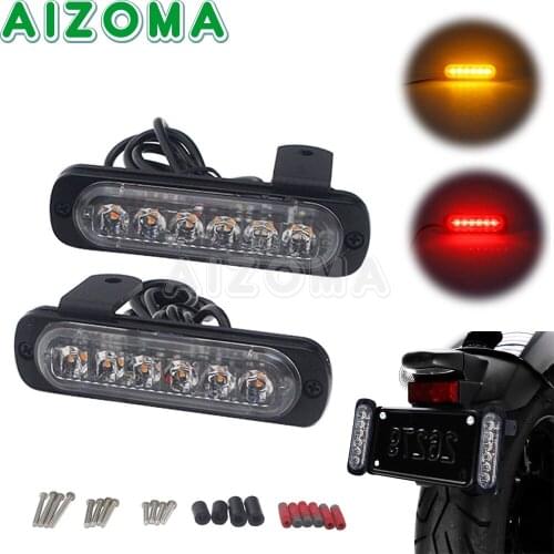 Universal Motorcycle ATV Front / Rear Brake LED Dual Tail Stop Light Lamp 12V Red Yellow White License Plate Light Taillight