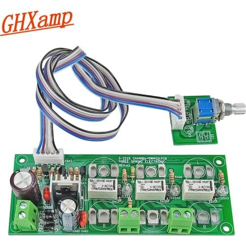 Amplifier 3-way Audio Source Switch Board Input Switch board 7812 regulator Single 12V AC