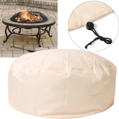 95x40cm round terrace fire pit dust cover waterproof barbecue grill cooking protector round canopy to cover the garden yard