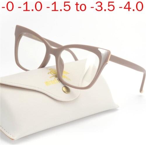 0 -1.0 To -4.0 Anti-blue Finished Myopia Glasses Women Men Blue Light Blocking Short-sighted Eyeglasses Black Frame with Box NX