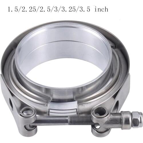 1.5/2.25/2.5/3/3.25/3.5 Inch V-Band Clamp Stainless Steel Exhaust Downpipe Clamp Flat Flange Assembly Car Accessories