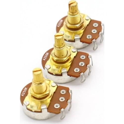 1pcs/3pcs Guitar Potentiometers A500K Split Shaft Pots Audio Tone Switch Control Potentiometers