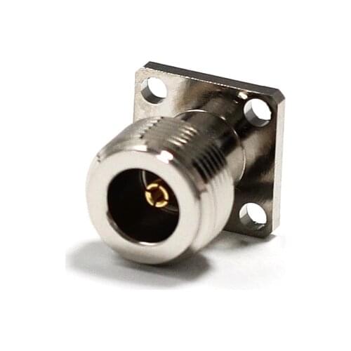 1pc N Female Jack RF Coax Connector 4-hole flange solder post Straight Insulator Long 4mm Nickelplated NEW wholesale