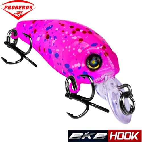 1pcs New Design 6 Colors Fishing Tackle 4.7cm-1.85"/3.3g-0.12oz Crank Bass Baits Fishing Lures 12# Hooks