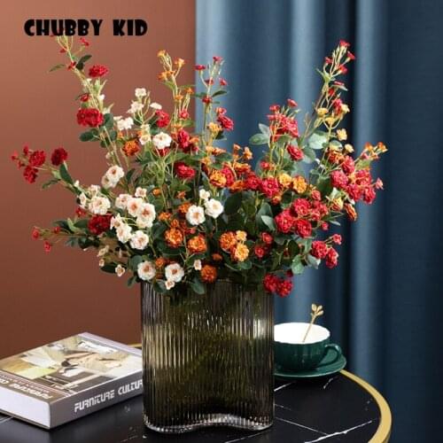 12pcs/lot! wholesale Vintage artificial flowers wild Little Rose decorative silk flower Rosa multiflora fake Multiflora Rose