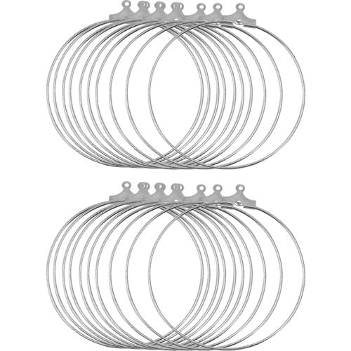 20x Stainless Steel Rings Charms for Jewelry Making Necklace Hair Accessory