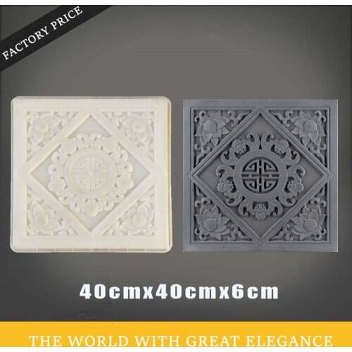 40cm /15.74in 3D Courtyard Lawn Lotus Abstract Geo Graphics Flower Square Strong ABS Plastic Cement Thick Garden Build Tile Mold
